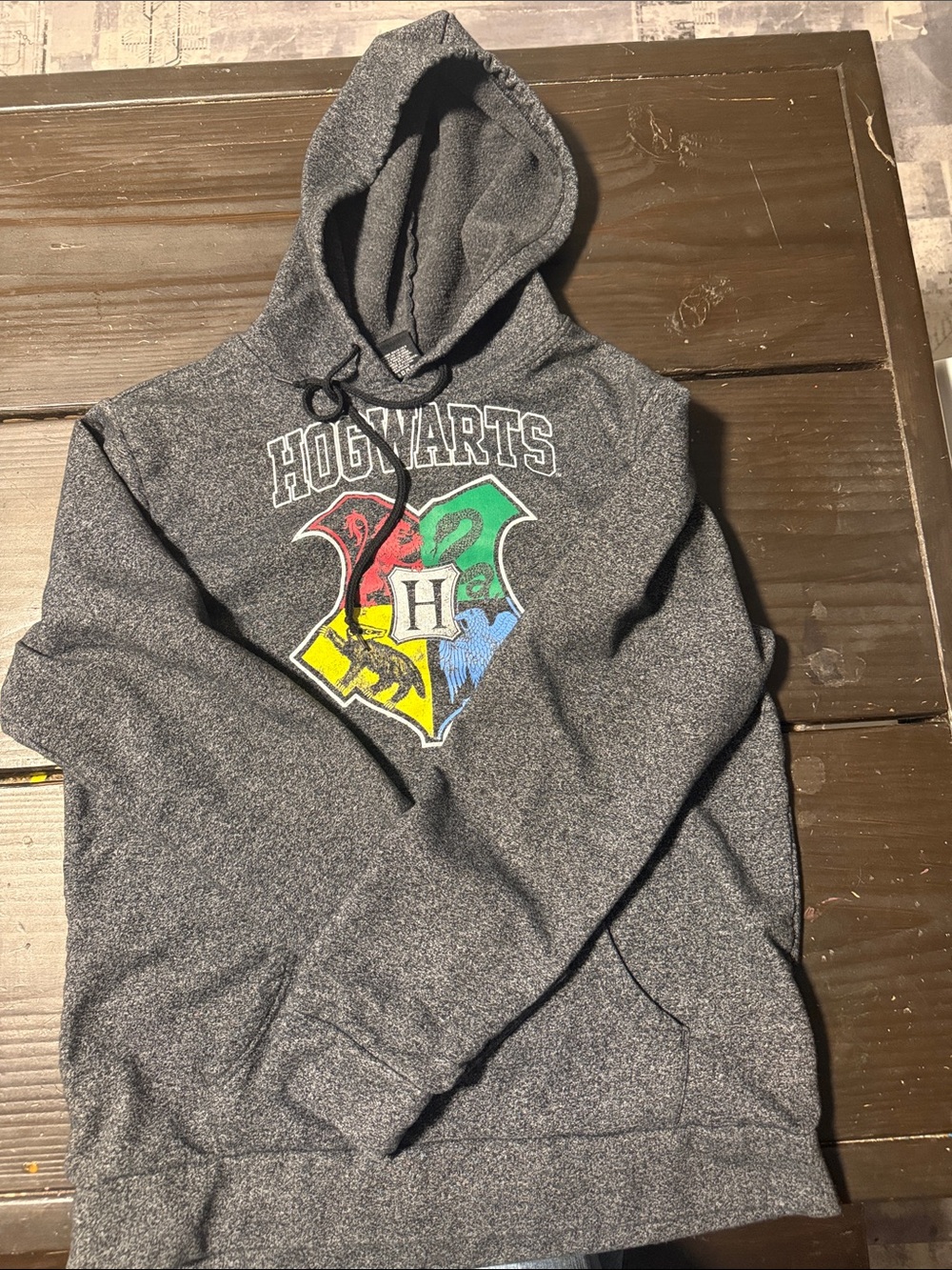 Men's Zip-Up Style Hogwarts Gray Hooded Sweater